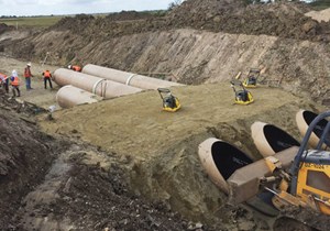 underground fiberglass pipe installation